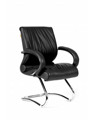 Офисное кресло Chairman 445 Россия кожа черная