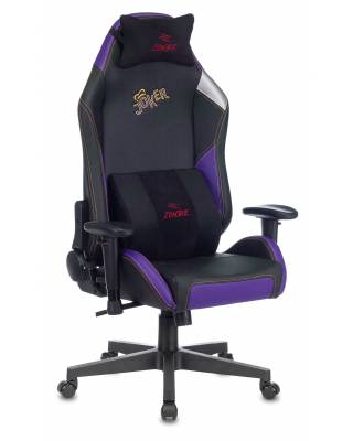 Кресло игровое геймерское Zombie HERO JOKER PRO черный/фиолетовый искусственная кожа с подголов. крестовина пластик