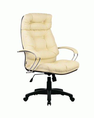 Кресло руководителя LK-14PL (Светло-бежевая перфорированная натуральная кожа) №720