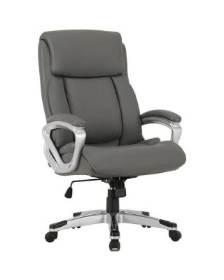 Кресло офисное  PREMIUM "Level EX-527", пружинный блок, рециклированная кожа, серое