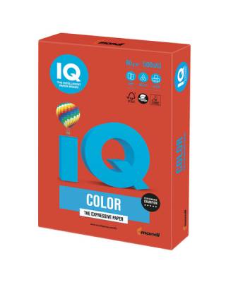 Бумага цветная IQ color БОЛЬШОЙ ФОРМАТ (297х420 мм), А3, 80 г/м2, 500 л., интенсив кораллово-красная, CO44