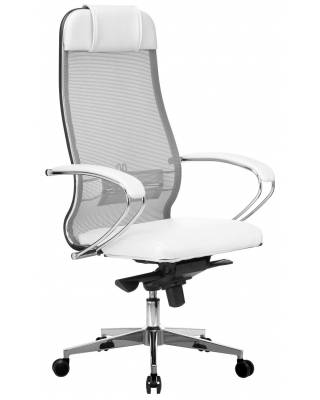 Эргономичное кресло руководителя Samurai Comfort - 1.01 белый лебедь