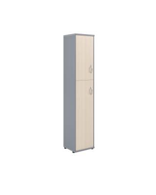 Шкаф колонка с глухой малой и средней дверьми СУ-1.8(L) Клен/Металлик 406*365*1975
