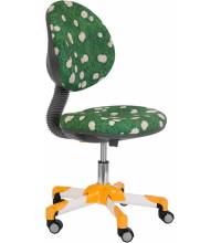 Детское кресло бюрократ KD-6 (Зеленый текстиль "Ромашки")