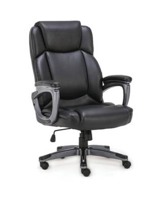 Кресло офисное  PREMIUM "Favorite EX-577", пружинный блок, рециклированная кожа, черное