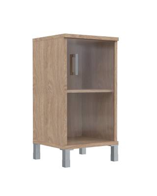 Шкаф-колонка низкая со стеклянной дверью B 411.5 Дуб Девон 475х450х920  главное фото
