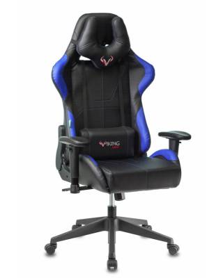Кресло игровое геймерское Бюрократ VIKING 5 AERO BLUE черный/синий искусственная кожа