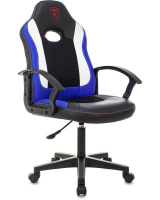 Кресло игровое Zombie 11LT черный/синий текстиль/эко.кожа крестов. пластик