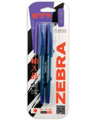 Ручка шариковая Zebra RUBBER 80 0.7мм корпус кауч.микропор. синий/синий блистер (2шт)