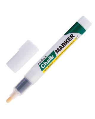 Маркер меловой MUNHWA "Chalk Marker", 3 мм, БЕЛЫЙ, сухостираемый, для гладких поверхностей, CM-05