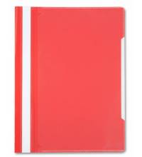 Папка-скоросшиватель Бюрократ -PS20RED A4 прозрач.верх.лист пластик красный