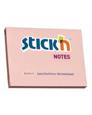 Блок самоклеящийся бумажный Stick`n 21151 76x101мм 100лист. 70г/м2 пастель розовый