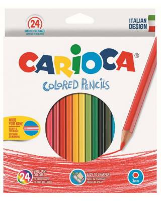 Карандаши цветные Carioca HEXAGONAL 40381 шестигранные 24цв. коробка/европод.
