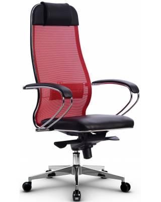 Эргономичное кресло руководителя Samurai Comfort - 1.01 черно-красное главное фото