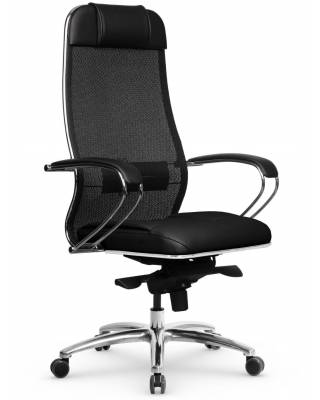 Кресло руководителя Samurai SL-1.04 PLUS черный (сетка/кожа)