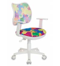 Кресло детское Бюрократ CH-W797/ABSTRACT спинка сетка мультиколор абстракция сиденье мультиколор абстракция (пластик белый)