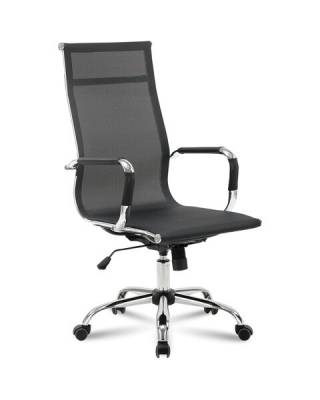 Кресло офисное  "Line EX-530", хром, сетка, черное, 531846