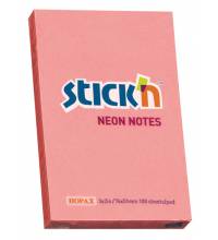 Блок самоклеящийся бумажный Stick`n 21162 51x76мм 100лист. 70г/м2 неон розовый