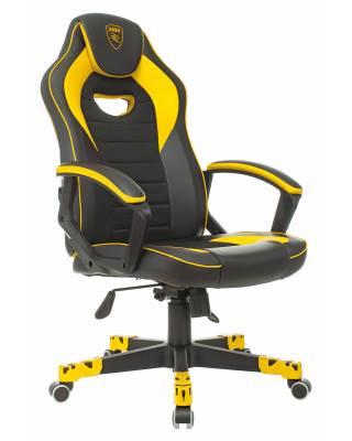 Кресло игровое Zombie GAME 16 черный/желтый текстиль/эко.кожа