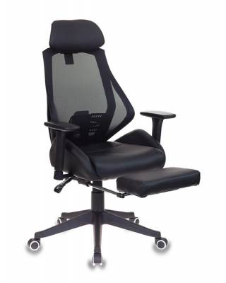Игровое кресло с выдвижной подставкой для ног CH-770 черное (искусственная кожа)