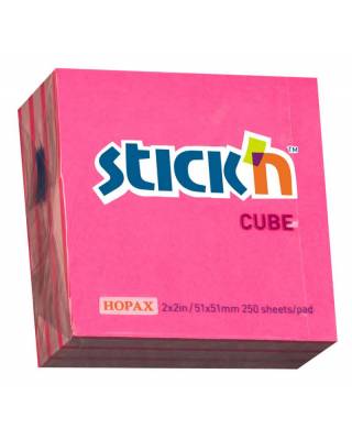 Блок самоклеящийся бумажный Stick`n 21338 51x51мм 250лист. 70г/м2 неон+пастель 2цв.в упак.