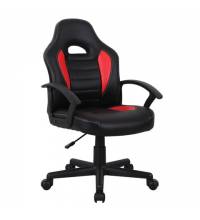 Кресло компьютерное  "Spark GM-201", экокожа, черное/красное, 532503