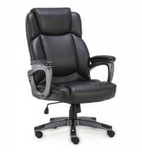 Кресло офисное  PREMIUM "Favorite EX-577", пружинный блок, рециклированная кожа, черное