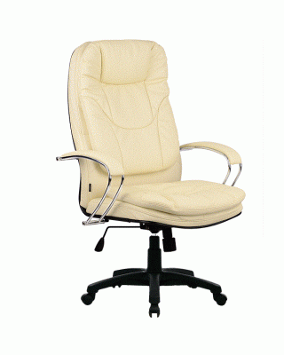 Кресло руководителя LK-11PL  (Светло-бежевая перфорированная  натуральная кожа), №720