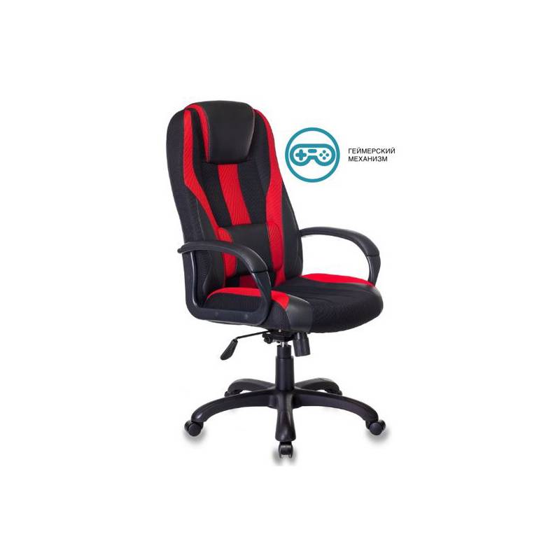 Кресло игровое геймерское Бюрократ VIKING-9/BL+RED черный/красный искусст.кожа/ткань главное фото