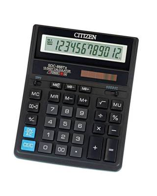 Калькулятор CITIZEN SDC 888TII, 12-разрядный, черный