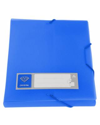 Папка-короб на резинке Бюрократ Crystal -CR515BLUE пластик 0.5мм корешок 25мм A4 голубой