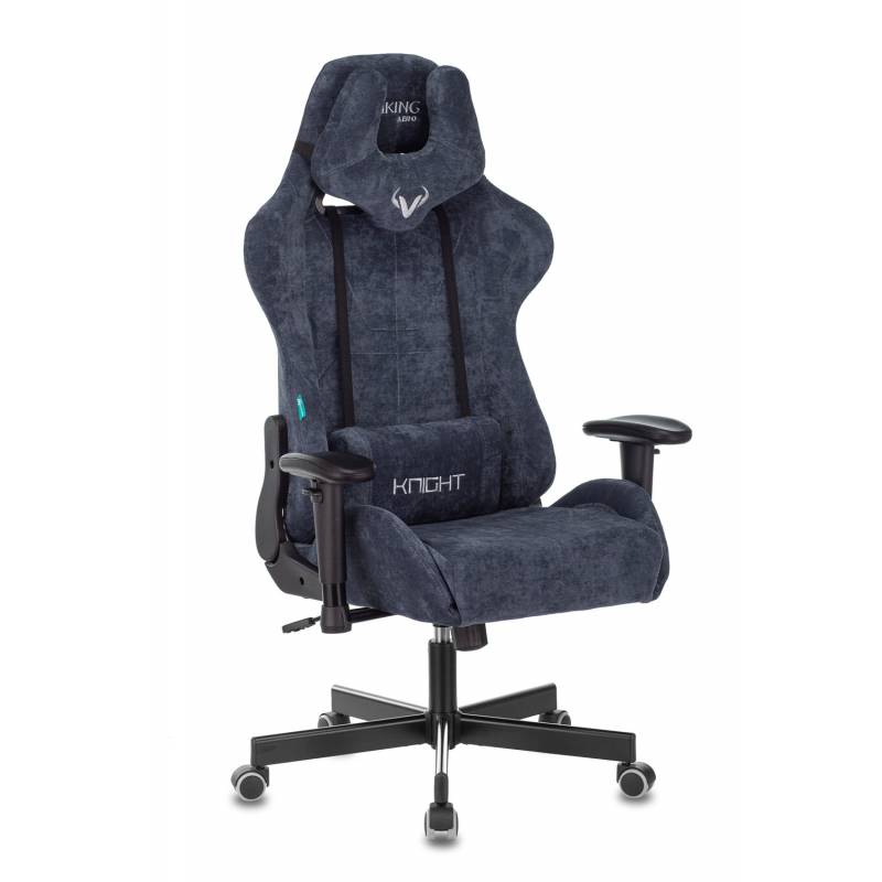 Кресло игровое геймерское Бюрократ VIKING KNIGHT LT27 FABRIC синий крестовина металл главное фото