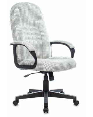 Кресло руководителя Бюрократ T-898 серый Morris-1 гусин.лапка крестов. пластик черный