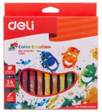 Масляная пастель Deli EC20120 Color Emotion шестигранные 24цв. картон.кор./европод.