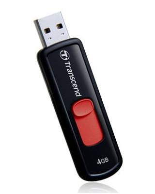 Флеш Диск Transcend 4Gb Jetflash 500 TS4GJF500 USB2.0 черный/красный