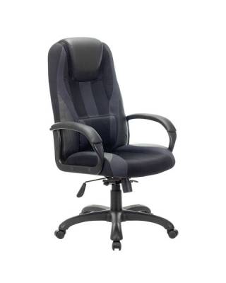 Кресло компьютерное  PREMIUM "Rapid GM-102", НАГРУЗКА 180 кг, экокожа/ткань, черное/серое, 532105