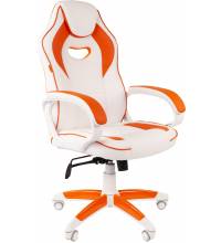 Игровое кресло Chairman game 16 Россия бело-оранжевый (экокожа, ткань TW)