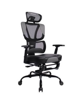Кресло  PREMIUM "Venom GM-530", подножка, синхромеханизм, экокожа/сетка, черное/серое, 532951 главное фото