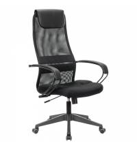 Кресло офисное  PREMIUM "Stalker EX-608 PL", ткань-сетка/кожзам, черное