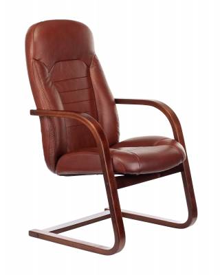Кресло Бюрократ T-9923WALNUT-AV светло-коричневый Leather Eichel кожа полозья дерево главное фото