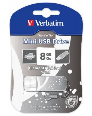 Флеш Диск Verbatim 8Gb Store n Go Mini Elements Wind 98161 USB2.0 серый/рисунок