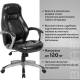 Кресло офисное  PREMIUM "Turbo EX-569", экокожа, спортивный дизайн, черное. Фото товара с разных ракурсов.