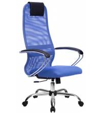 Кресло руководителя Метта BK-8CH №23  хром (синее)