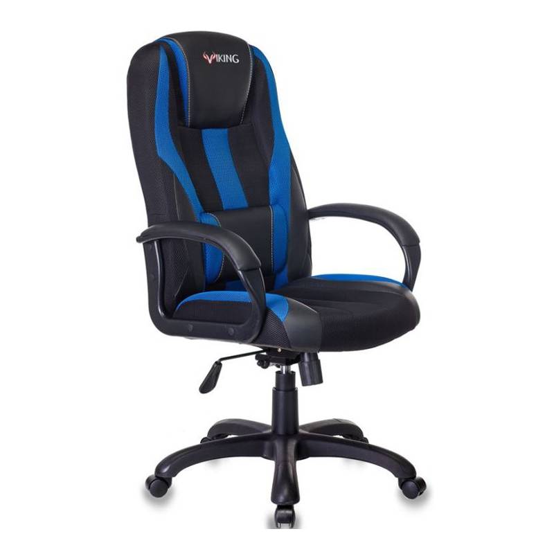 Кресло игровое Бюрократ VIKING-9/BL+BLUE черный/синий искусст.кожа/ткань главное фото