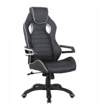 Кресло компьютерное  "Techno Pro GM-003", экокожа, черное/серое, вставки серые, 531814
