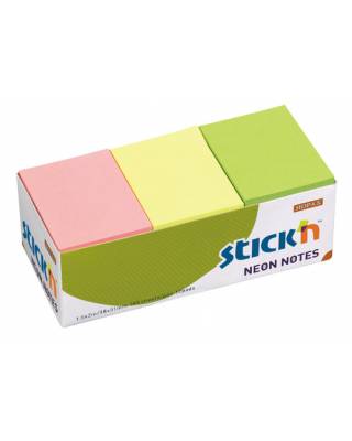 Блок самоклеящийся бумажный Stick`n 21131 38x51мм 100лист. 70г/м2 неон 3цв.в упак. без упаковки