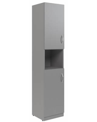 Шкаф колонка с 2-мя глухими малыми дверьми SR-5U.4(L) Серый 386х375х1815