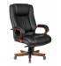 Кресло руководителя Бюрократ T-9925WALNUT/BLACK черный кожа крестовина дерево