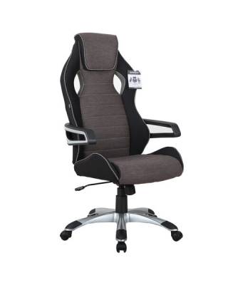 Кресло компьютерное  "Techno GM-002", ткань, черное/серое, вставки белые, 531815