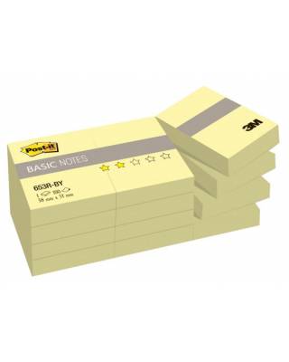 Блок самоклеящийся бумажный 3M Post-it Basic 653R-BY 7100033526 38x51мм 100лист. желтый